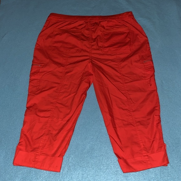 SAG HARBOR New York cargo capris tab cuff 6 pocket elastic waistband NEW size 36 - Picture 2 of 13